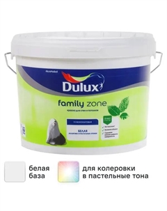Краска для стен Family Zone матовая цвет белый база BW 9 л Dulux