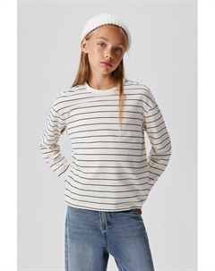 Лонгслив хлопковый в полоску Acoola