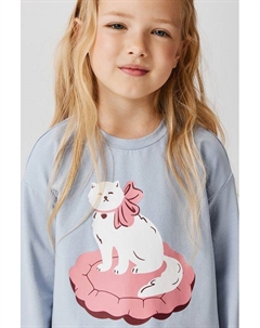 Лонгслив хлопковый с принтом Acoola