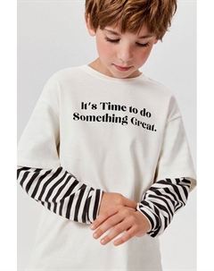 Лонгслив хлопковый в полоску Acoola