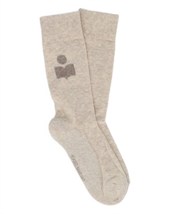 Носки Siloki в рубчик с логотипом, серый Isabel marant