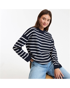 Пуловер-тельняшка из хлопка синий La redoute collections