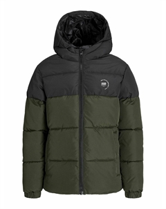 Куртка стеганая с капюшоном зеленый Jack & jones junior