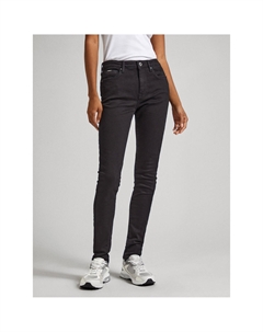 Джинсы зауженные с высокой посадкой черный Laredoute