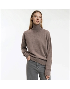 Пуловер из шерсти и кашемира изготовленный во Франции каштановый La redoute collections