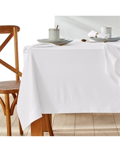 Скатерть из хлопка и льна Border белый Laredoute