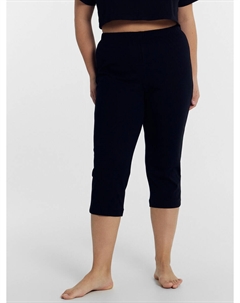 Хлопковые бриджи прямого силуэта в черном цвете Mark formelle