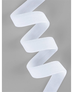 Лента бархатная, 20 мм, 18±1 м, белая №01 Арт узор