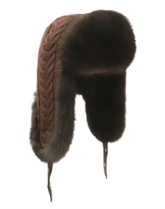 Утепленная шапка-ушанка с отделкой из соболя Black sable