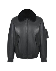 Кожаный бомбер с подкладкой из норки Mvst