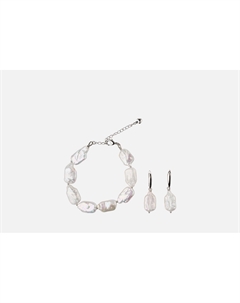 Набор украшений: браслет и серьги Из прямоугольного жемчуга 3 шт 19.stone