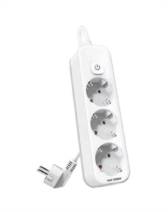 Сетевой фильтр Deli ET432, 3м, белый