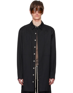 Черная рубашка Jumbo с туманным карманом Rick owens