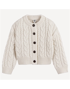 Кардиган на пуговицах из витого трикотажа крупной вязки бежевый La redoute collections