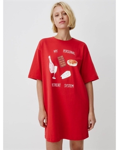 Домашнее платье-футболка оверсайз с принтом Sela