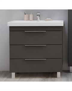 Тумба под раковину без столешницы Gaula 80Н черная, 3 ящика 1marka