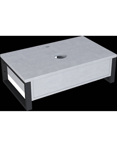 Тумба под раковину со столешницей Grunge Loft 60П бетон светлый 1marka