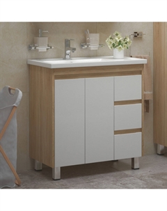 Тумба с раковиной Остин 80 Z3 напольная, сонома Corozo