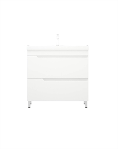 Тумба с раковиной Юрма 80 Z2 напольная, глянцевая белая Corozo
