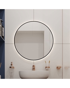 Зеркало круглое 7 Rays’ Spectrum 75 с подсветкой, черное Wellsee
