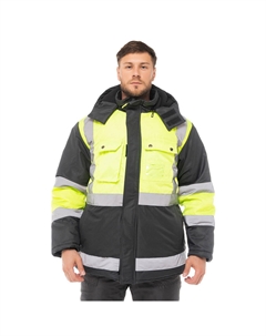 Куртка рабочая мужская утепленная ИТР 44-46 рост 170-176 см серая/лимонная Sprut