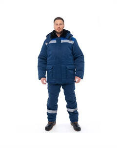 Костюм рабочий мужской утепленный Стандарт 52-54 рост 182-188 см темно-синий/васильковый Sprut