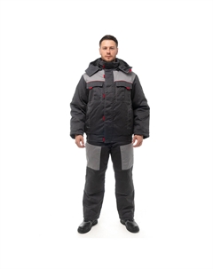 Костюм рабочий мужской утепленный Фаворит 48-50 рост 182-188 см серый/красный Sprut