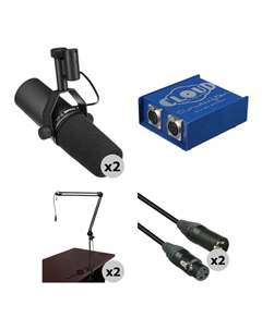 Двойные вещательные микрофоны Shure SM-7B с комплектом Cloudlifter CL-2