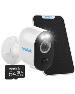 Уличная беспроводная цилиндрическая камера Reolink Argus серии B350 4K UHD с ночным видением, прожекторами движения и солнечной панелью