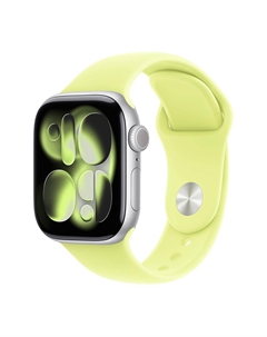 Умные часы Apple Watch Series 11 (GPS+Cellular), 46 мм, Silver Aluminum Case/Neon Yellow Sport Band - S/M