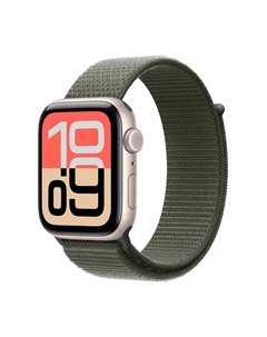 Умные часы Apple Watch SE 3, 2025 (GPS + Cellular), 44 мм, Starlight Aluminum Case/Textile Forest Sport Loop