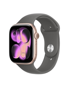 Умные часы Apple Watch Series 11 (GPS), 46 мм, Rose Gold Aluminum Case/Stone Gray Sport Band - S/M