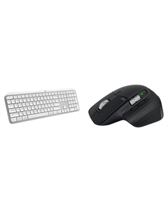 Клавиатура Logitech MX Wireless Keys S и мышь Master 3S (бледно-серый/черный)