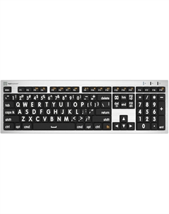 Клавиатура Logickeyboard ALBA для Mac Pro с американским английским шрифтом (белая на черном фоне)