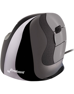 Проводная мышь Evoluent VerticalMouse D (большая, темно-серебристая)