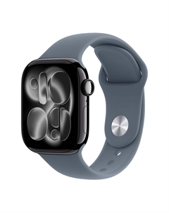 Умные часы Apple Watch Series 11 (GPS+Cellular), 42 мм, Jet Black Aluminum Case/Anchor Blue Sport Band - S/M