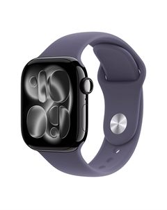 Умные часы Apple Watch Series 11 (GPS+Cellular), 46 мм, Jet Black Aluminum Case/Purple Fog Sport Band - M/L