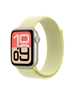 Умные часы Apple Watch SE 3, 2025 (GPS + Cellular), 44 мм, Starlight Aluminum Case/Textile Neon Yellow Sport Loop
