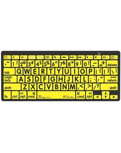 Мини-клавиатура Logickeyboard Bluetooth с крупным шрифтом (черный на желтом, американский английский)