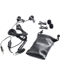 Система интервью с двумя петличными микрофонами Movo Photo PM20-S Movo photo