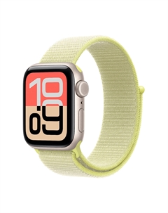 Умные часы Apple Watch SE 3, 2025 (GPS + Cellular), 40 мм, Starlight Aluminum Case/Textile Neon Yellow Sport Loop