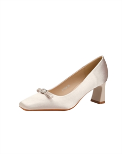 Женские туфли на платформе с массивным каблуком - нюд, цвет Nude Tataya