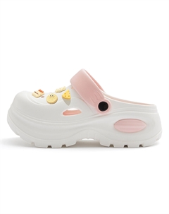 Клоги женские бело-розовые (сырные пышные), цвет White Pink (Cheese Puffy) Cat power