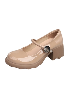 Туфли Мэри Джейн на массивном каблуке 5,5 см женские абрикосовые, цвет Apricot Czrsk