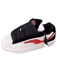 Низкие женские скейтерские кроссовки черно-красные, цвет Black Red Jimixiong