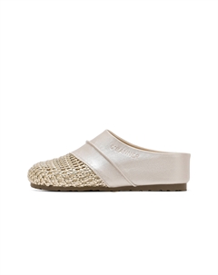 Закрытые тапочки женские золотые, цвет Gold C°banner