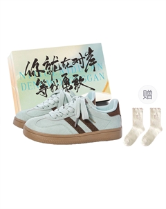 Женские низкие скейтбордские кеды зеленые коричневые с коробкой и носками, цвет Green Brown+Box+Comes with Socks Jimixiong