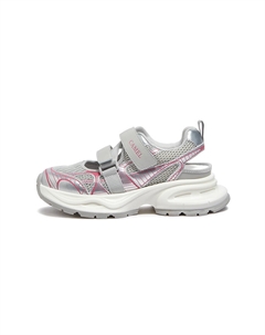 Дышащие противоскользящие массивные кеды женские серебристый/светло-серый/розово-красный, цвет Silver/Light Gray/Rose Red Camel