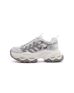 Серебристо-бежевые женские кроссовки на массивной подошве с низким верхом, устойчивые к истиранию и дышащие, цвет Silver/Beige Camel