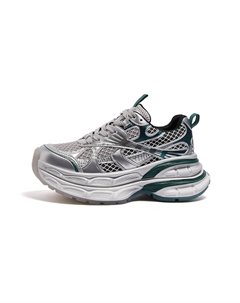 Высокие устойчивые к истиранию дышащие нескользящие массивные кроссовки женские серый/серебро/травяной зеленый, цвет Gray/Silver/Grass Green Camel